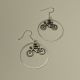 Cercei circulari cu charm bicicleta