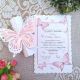 Invitatii botez fluturi albi papirus fetite