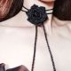 Accesoriu crosetat manual. Chocker negru