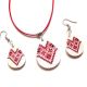 set bijuterii lemn cu motiv traditional 