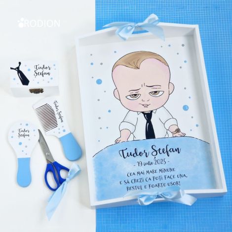 Set mot Baby Boss pictat personalizat cu nume