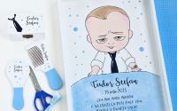 Set mot Baby Boss pictat personalizat cu nume