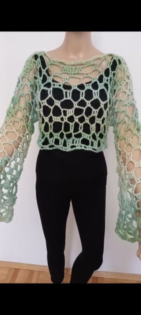 Handmade Mesh Crop Top Crosetat