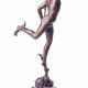Hermes - statueta din bronz pe soclu din marmura 