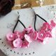 Cercei handmade statement unicat -flori - foamiran