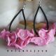 Cercei handmade statement unicat -flori - foamiran