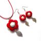 set cu howlite rosu si jad alb 