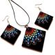 set bijuterii lemn cu mandala 