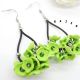 Cercei handmade statement unicat -flori - foamiran