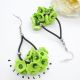 Cercei handmade statement unicat -flori - foamiran