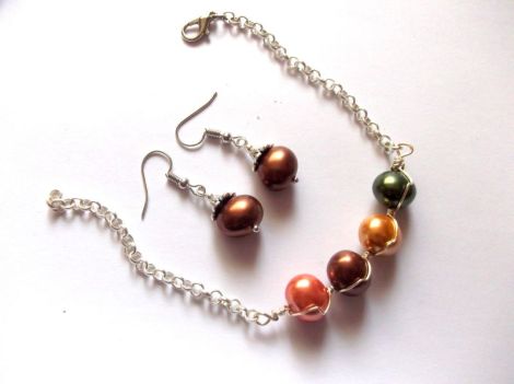 set cu perle naturale 