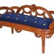 Sofa din lemn masiv mahon cu tapiterie din catifea