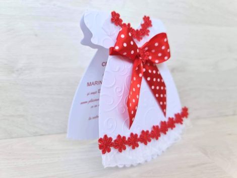 Invitatii botez rochite rosii