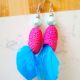 Cercei statement handmade unicat - coconi matase s
