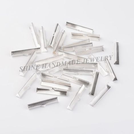 Capat argintiu de panglica 35x8mm
