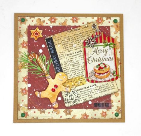 Felicitare mixed media "Rustic Christmas" series.