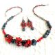 set coral rosu si obsidian fulg de nea