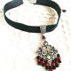 Chocker cu piele neagra si arabesc antichizat 
