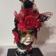 Sticla decor piele negru maro rosu fluture cadou 