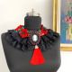 Colier statement  Gradina cu flori rosii "