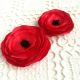 set brose flori maci rosii de matase
