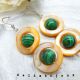 Cercei handmade statement unicat sidef si malachit