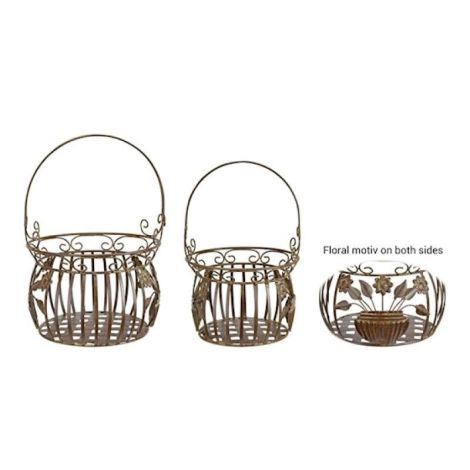 Set doua cosuri fier forjat antik brown