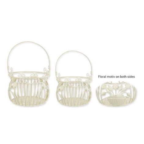 Set doua cosuri fier forjat antik white
