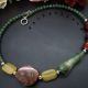 Colier handmade unicat - floare jad agate aventu