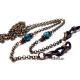 Lantisor ochelari bronz si agate crazy lace blue