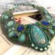 Colier statement in nuante de verde "Green garden"