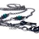 Lantisor negru pentru ochelari cu chrysocolla