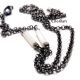 Lantisor negru ochelari si sidef alb tubular