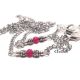 Lant argintiu ochelari cu rodocrosit fatetat
