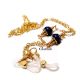 Lantisor auriu ochelari cu rondele lapis lazuli