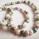 Perle naturale - verde argintiu alb