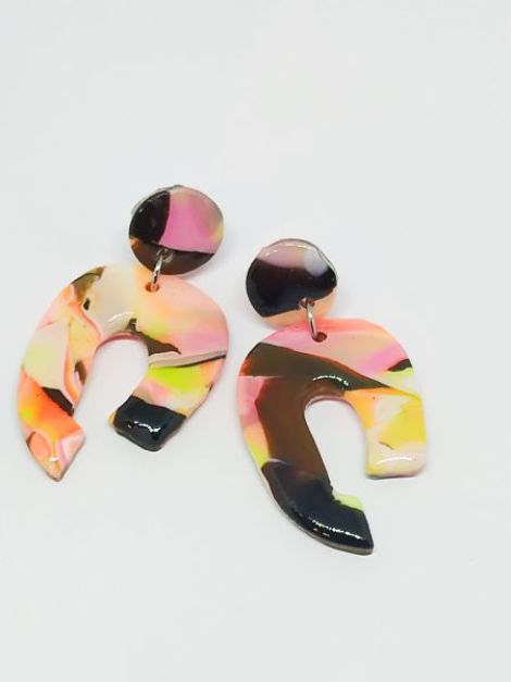 Cercei multicolori din fimo