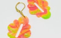Cercei roz i verde neon