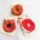 set brose flori martisoare teracota zmeuriu rosu