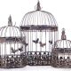 Set trei colivii din fier forjat antik brown