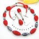 Set bijuterii handmade - hematit si cinabru cod97