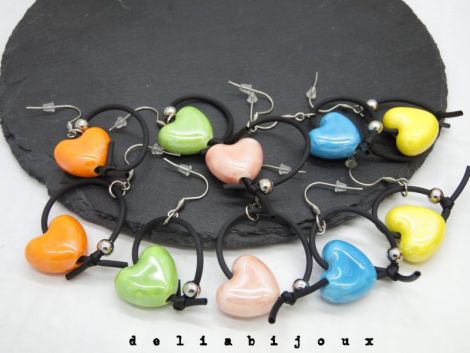 Cercei statement handmade - contemporan -inimi cer