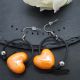 Cercei statement handmade - contemporan -inimi cer