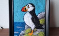 Puffin tablou din lana impaslita