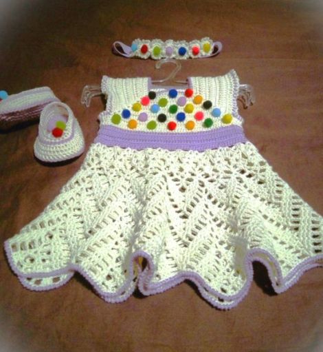 Set crosetat fetite rochie botosei bentita 
