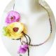 colier floral mov lavanda si galben pal