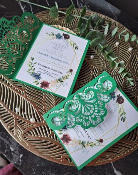 Invitaie nunt eleganta cu dantela