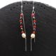 Cercei handmade - perle coral si hematit cod1005