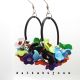 Cercei handmade statement unicat -flori - foamiran