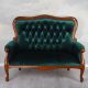 Sofa Chippendale din lemn mahon cu tapiterie catif